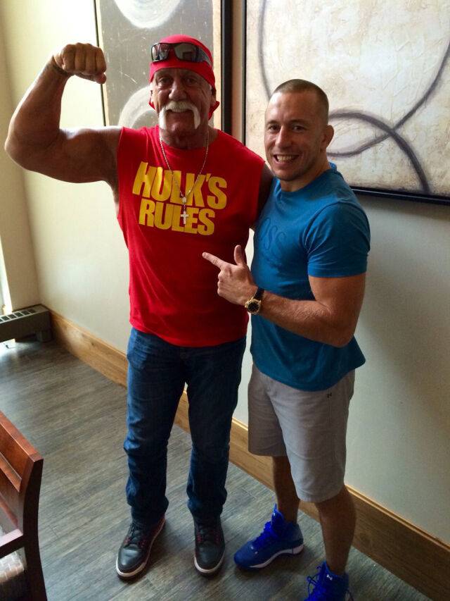 헐크 호건(왼쪽)과 생-피에르. /생-피에르 'X'