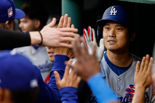 LA 다저스 오타니 쇼헤이가 시즌 38호 홈런을 쏘아 올렸다. AFP연합뉴스