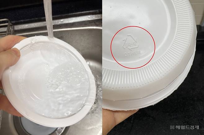 즉석밥 용기에 적힌 재활용 표기는 ‘기타(OTHER)’이다. 2개 이상 플라스틱 재질이 섞여 있어 가장 재활용되기 어렵다. 육성연 기자