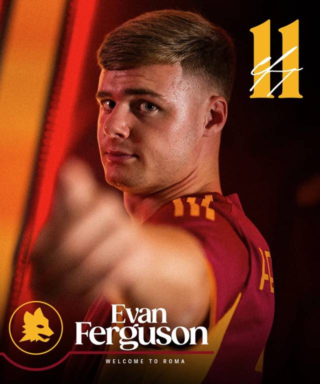 에반 퍼거슨의 AS로마 이적 오피셜. /사진=AS로마 SNS