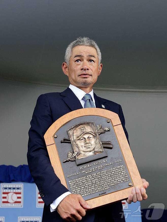 MLB 명예의 전당에 입회한 이치로.ⓒ AFP=뉴스1