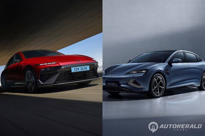 올 하반기 현대차 아이오닉 6 부분변경모델과 BYD 씰의 정면 대결이 펼쳐질 전망이다(출처: 현대차, BYD)