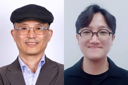 (왼쪽부터) 장진호 DGIST 전기전자컴퓨터공학과 교수, 강성우 박사과정생