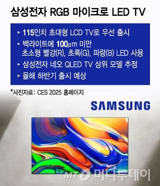 삼성전자 RGB 마이크로 LED TV/그래픽=윤선정