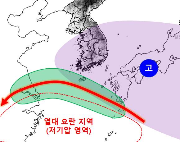 열대 요란과 고기압 모식도 [기상청 제공]