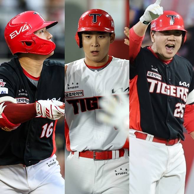 왼쪽부터 최원준, 홍종표, 이우성. /사진=KIA 타이거즈 제공ㅍ