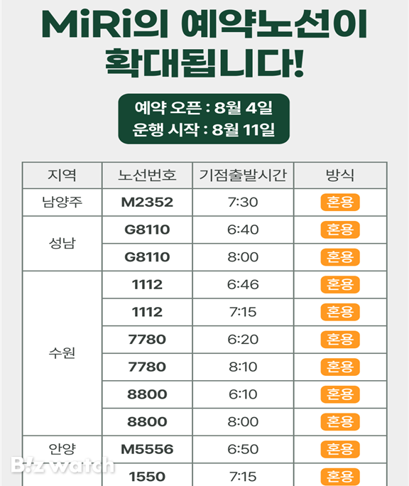 광역버스 좌석예약제 모바일 애플리케이션(앱) 공지 화면/자료=국토교통부 제공