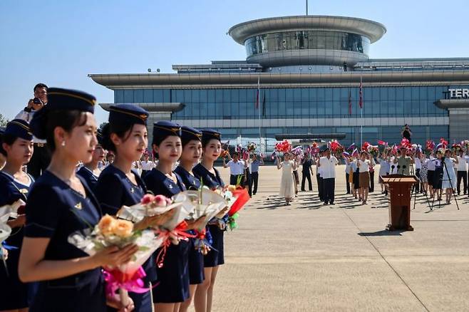 러시아 수도 모스크바에서 평양으로 향하는 첫 직항 여객기가 평양에 도착했다. 타스연합뉴스