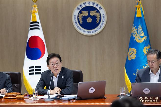 이재명 대통령이 29일 서울 용산 대통령실 청사에서 열린 국무회의에서 발언하고 있다. /대통령실 제공
