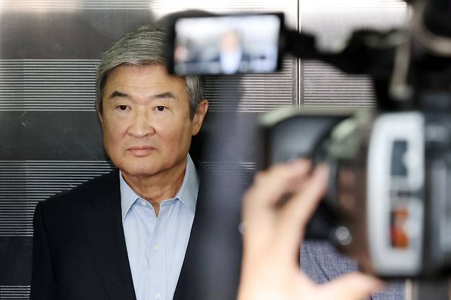 조태용 전 국가정보원장이 29일 오전 서울 서초구 ‘순직 해병 특검’(이명현 특별검사) 사무실에 피의자 신분으로 출석하고 있다. 2025.7.29/뉴스1