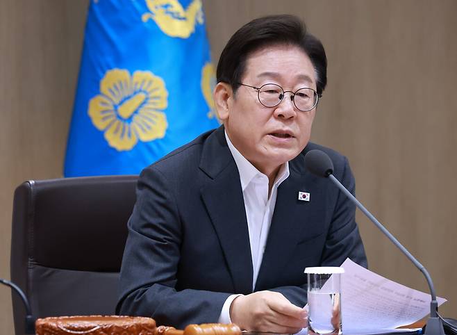 이재명 대통령이 29일 서울 용산 대통령실 청사에서 열린 국무회의에서 발언하고 있다. 연합뉴스