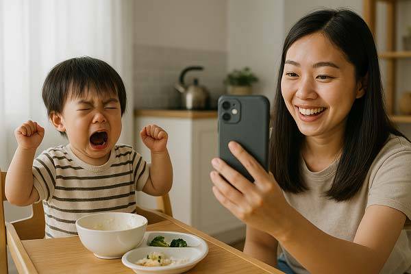 가족과 아이의 소중한 순간을 자연스럽게 기록하되, 무리한 연출 없이 진솔한 장면으로 주 1~2회 최소한으로 올리는 것이 좋다./사진=AI 생성 이미지
