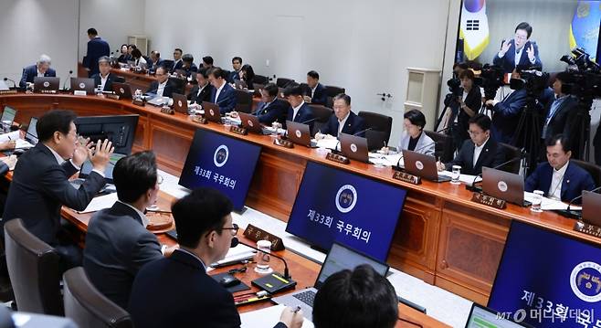 [서울=뉴시스] 최동준 기자 = 이재명 대통령이 29일 서울 용산 대통령실 청사에서 열린 국무회의에서 발언하고 있다. (대통령실통신사진기자단) 2025.07.29. photocdj@newsis.com /사진=