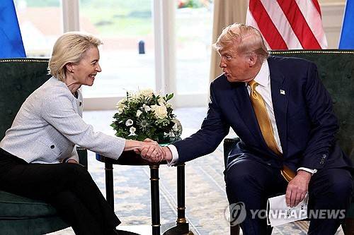 EU-미국 정상의 관세합의 타결 [로이터=연합뉴스 자료사진 제공]