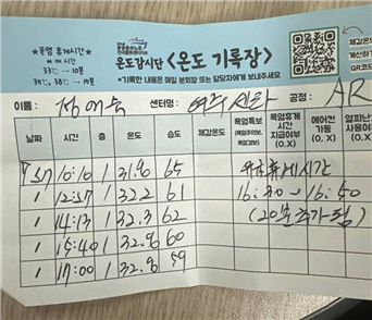 ▲쿠팡 여주센터는 이날 온도가 33℃보다 0.2℃ 낮다는 이유로 추가 휴게 시간 총 20분을 단 한 번 지급했다. ⓒ공공운수노조 쿠팡물류센터지회