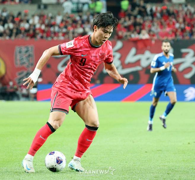 지난달  10일 서울월드컵경기장에서 북중미월드컵 최종예선 마지막 경기인 쿠웨이트전에 출전한 오현규. /사진=강영조 선임기자