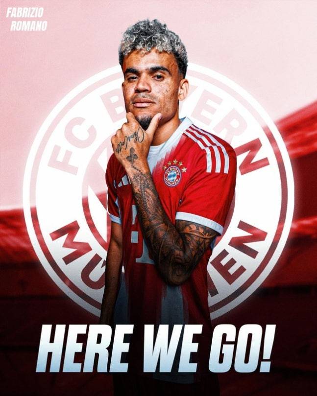 바이에른 뮌헨 유니폼을 입은 루이스 디아스의 가상의 모습. /사진=파브리시오 로마노 SNS 갈무리