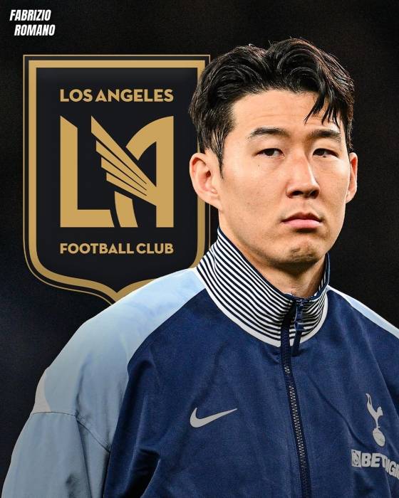손흥민과 미국 메이저리그 사커(MLS) LAFC 엠블럼. /사진=파브리시오 로마노 개인 사회관계망서비스(SNS)