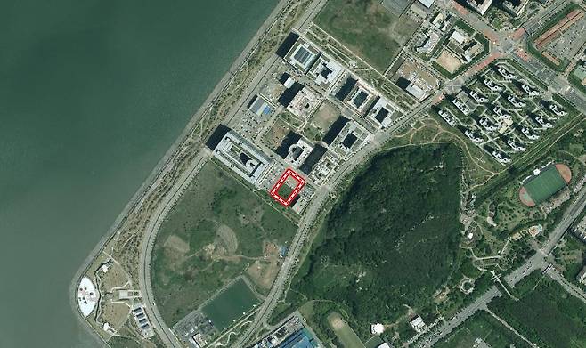 매각 추진되는 시흥 배곧신도시 도시지원시설용지(빨간색 테두리) [시흥시 제공. 재판매 및 DB 금지]