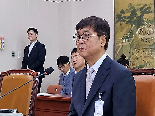 인사청문회에서 참석한 문화체육관광부 최휘영 장관 후보자.