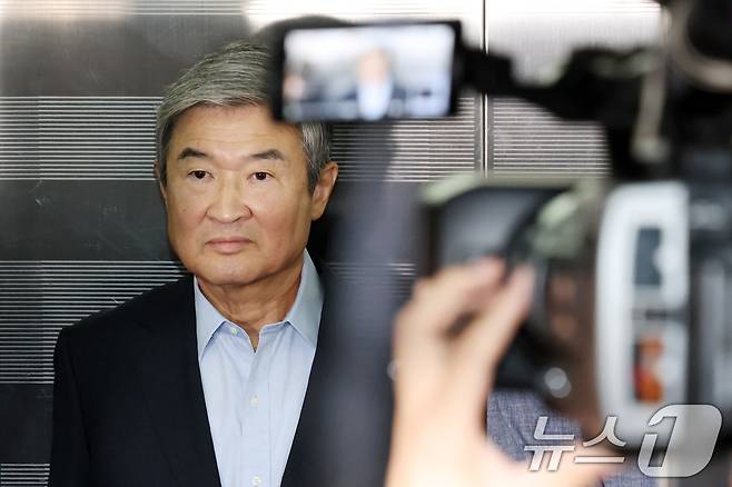 조태용 전 국가정보원장이 29일 오전 서울 서초구 '순직 해병 특검'(이명현 특별검사) 사무실에 피의자 신분으로 출석하고 있다. 2025.7.29/뉴스1 ⓒ News1 민경석 기자