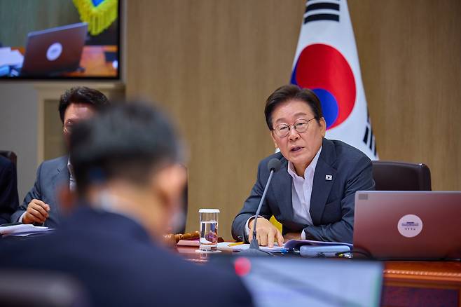 이재명 대통령이 29일 서울 용산 대통령실 청사에서 열린 국무회의에서 발언하고 있다. /대통령실 제공.