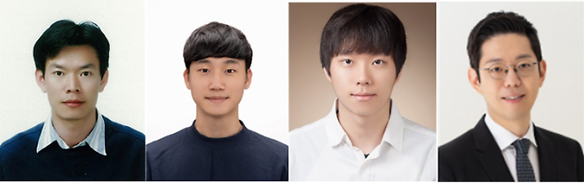 (왼쪽부터) 박수진 포스텍 화학과 교수, 한동엽 박사, 김성룡 통합과정생, 문홍철 KAIST 생명화학공학과 교수. 포스텍 제공.