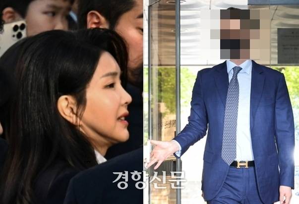 김건희 여사와 통일교 전 간부 윤모씨(사진 오른쪽). 정효진·성동훈 기자