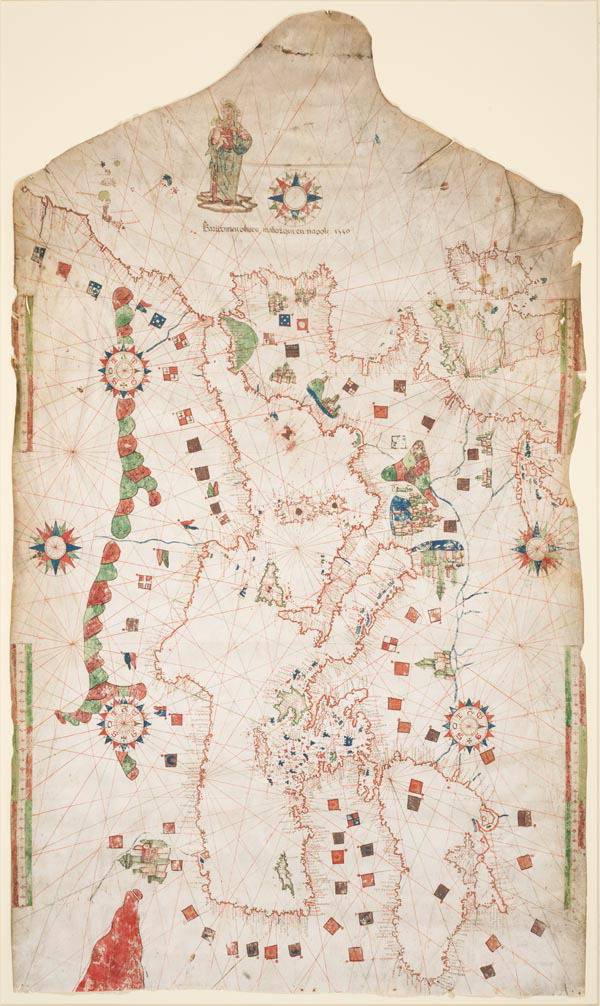 16세기 최고 포르톨라노 해도 제작자인 바르톨로메오가 만든 작품.  국립해양박물관 소장