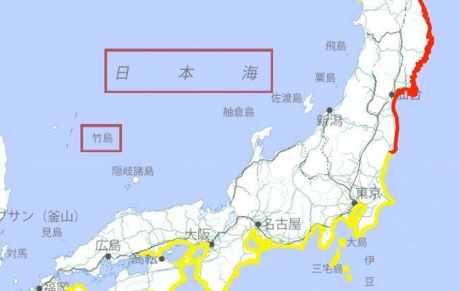 동해를 일본해(일본이 주장하는 동해의 명칭)로, 독도를 죽도(竹島·일본이 주장하는 독도의 명칭)로 표기한 일본 기상청. 일본 기상청 홈페이지 캡처