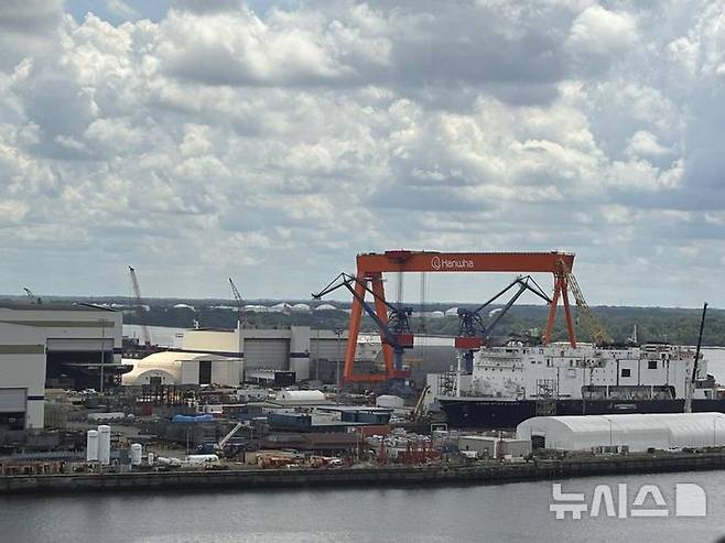 [필라델피아=뉴시스]이윤희 특파원 = 지난 16일(현지 시간) 미국 펜실베이니아주 필라델피아 한화 필리조선소의 모습. 2025.07.20.