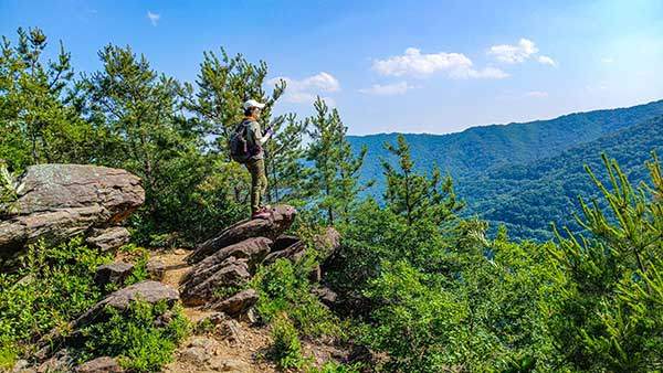 비봉산 조망바위, 난봉산, 국사봉이 한눈에 들어온다.