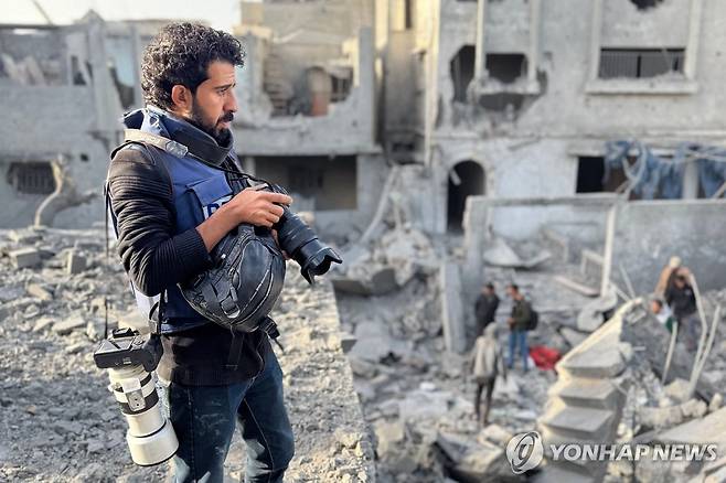 가자지구에서 활동하는 팔레스타인 언론인 [AFP 연합뉴스 자료사진. 재판매 및 DB 금지]