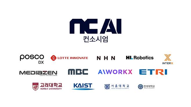 NC AI가 ‘독자AI’ 개발을 위해 그랜드 컨소시엄을 구성했다. 컨소시엄에 참여한 기업, 대학 등 14개 기관. /사진=NC AI