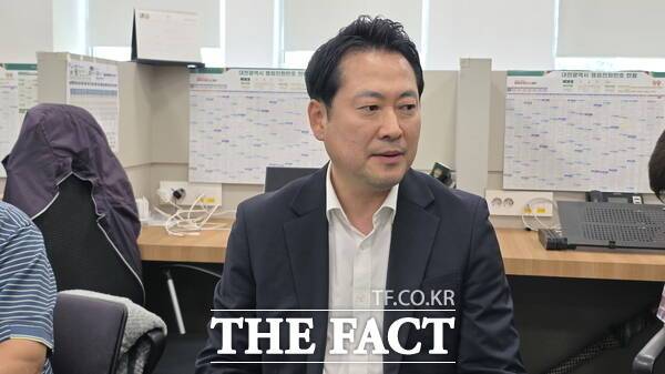 장동혁 국민의힘 의원(충남 충남 보령·서천)이 31일 대전시청 기자실에서 기자간담회를 갖고 있다. /정예준 기자