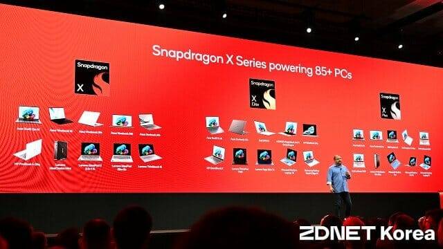 올 상반기까지 출시된 퀄컴 스냅드래곤 기반 AI PC. (사진=지디넷코리아)