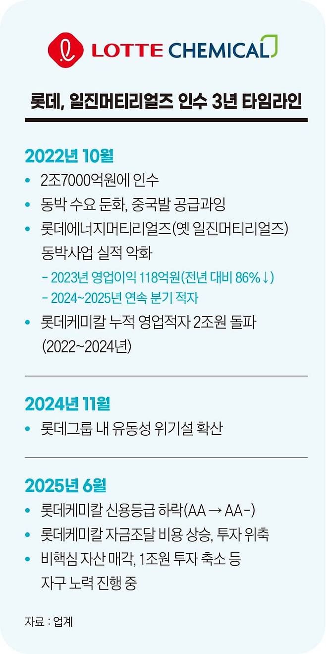 2.7조 동박 베팅 3년, 롯데 울고 일진 웃었다?