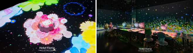 리틀트윈스타와 함께하는 소풍 콘셉트 공간에는 체험형 미디어아트가 있다 / 사진=디스트릭트