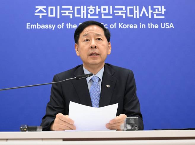 구윤철 경제부총리 겸 기획재정부 장관 30일(현지시간) 주미대사관/사진제공=기획재정부