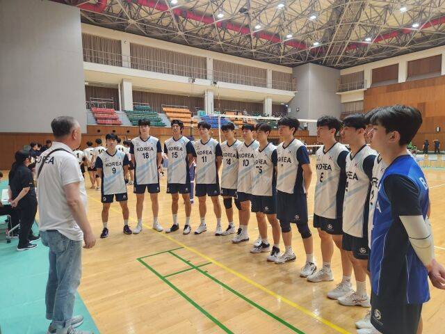 2024년 서일본 남자 대학배구 선발전 당시 한국 대표팀./이기범 감독 제공