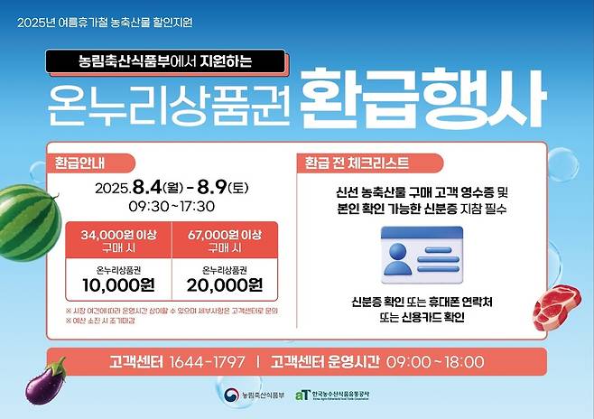 전통시장 농축산물 환급행사 안내지 ⓒ충남도