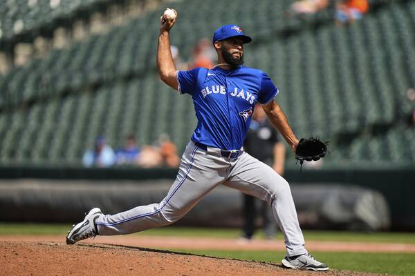 ▲ 더블헤더 1차전에서 볼티모어 오리올스 소속이었던 투수 세란토니 도밍게스, 2차전은 트레이드로 토론토 블루제이스에서 뛰었다. ⓒ연합뉴스/AP/REUTERS