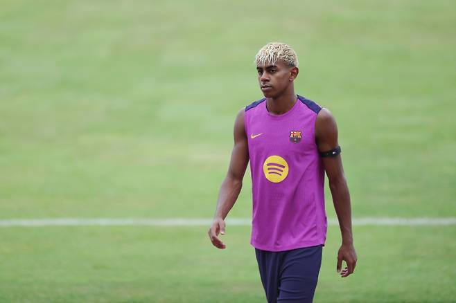 FC서울전 대비 훈련 중인 FC바르셀로나 라민 야말. /사진=올리브 크리에이티브 제공