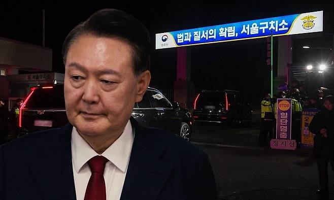 윤석열 전 대통령. 배경은 서울구치소. 공동취재사진, 연합뉴스