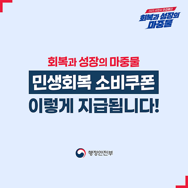 민생회복 소비쿠폰 소개. 행안부