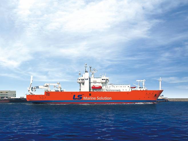 LS마린솔루션의 해저통신케이블 포설선 세계로호. [LS마린솔루션 제공]