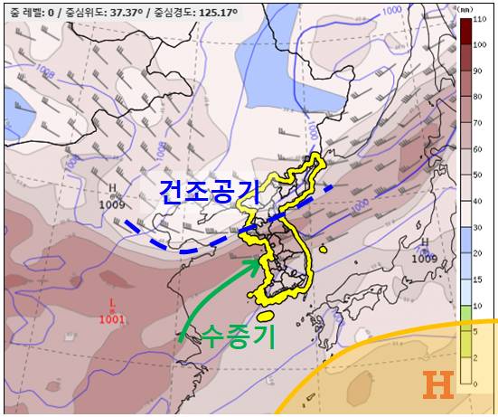 8월 6일(수) 강수 시나리오 [기상청 제공]