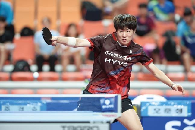 2024년 대회 남자일반부 개인단식 우승자 오준성, 당시는 미래에셋증권 소속이었다. /사진=대한탁구협회 제공