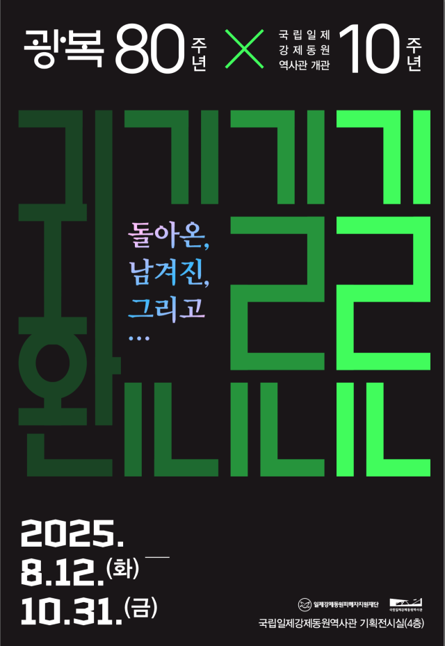 광복 80주년 및 역사관 개관 10주년 특별전 ‘귀환’ 포스터. 국립일제강제동원역사관 제공
