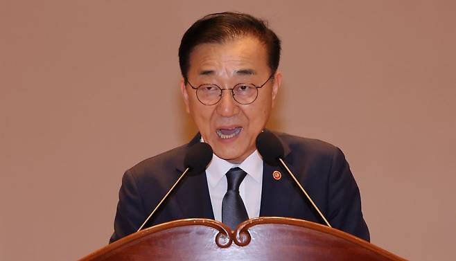 김윤덕 국토교통부 장관이 31일 세종시 정부세종청사에서 열린 취임식에서 취임사를 하고 있다. 2025.07.31. 세종=뉴시스